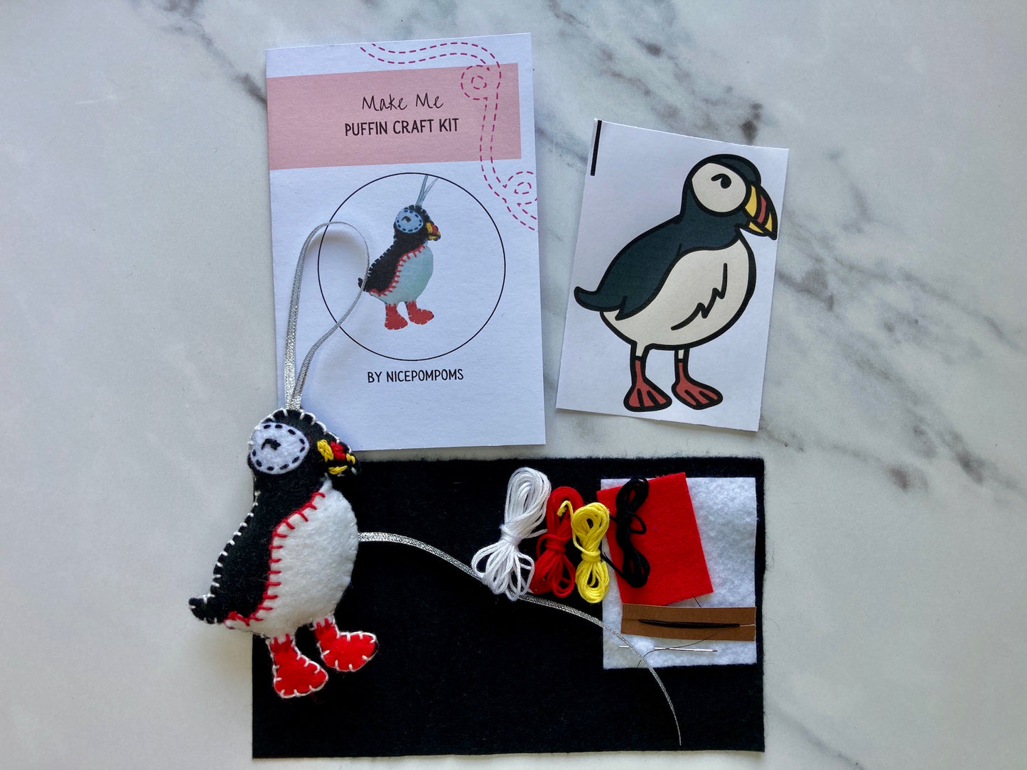 DIY Felt puffin Kit, suitable for beginners