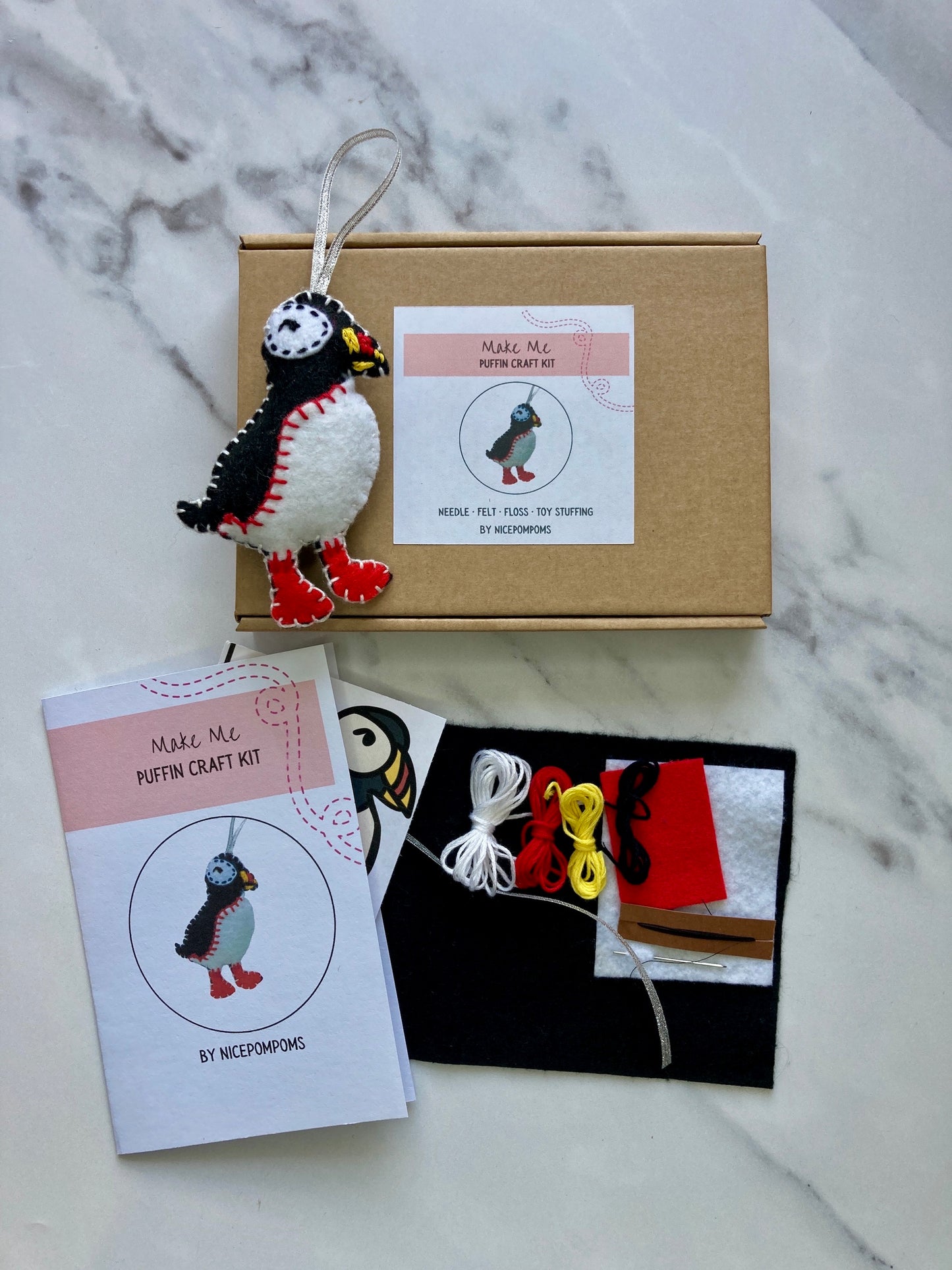 DIY Felt puffin Kit, suitable for beginners