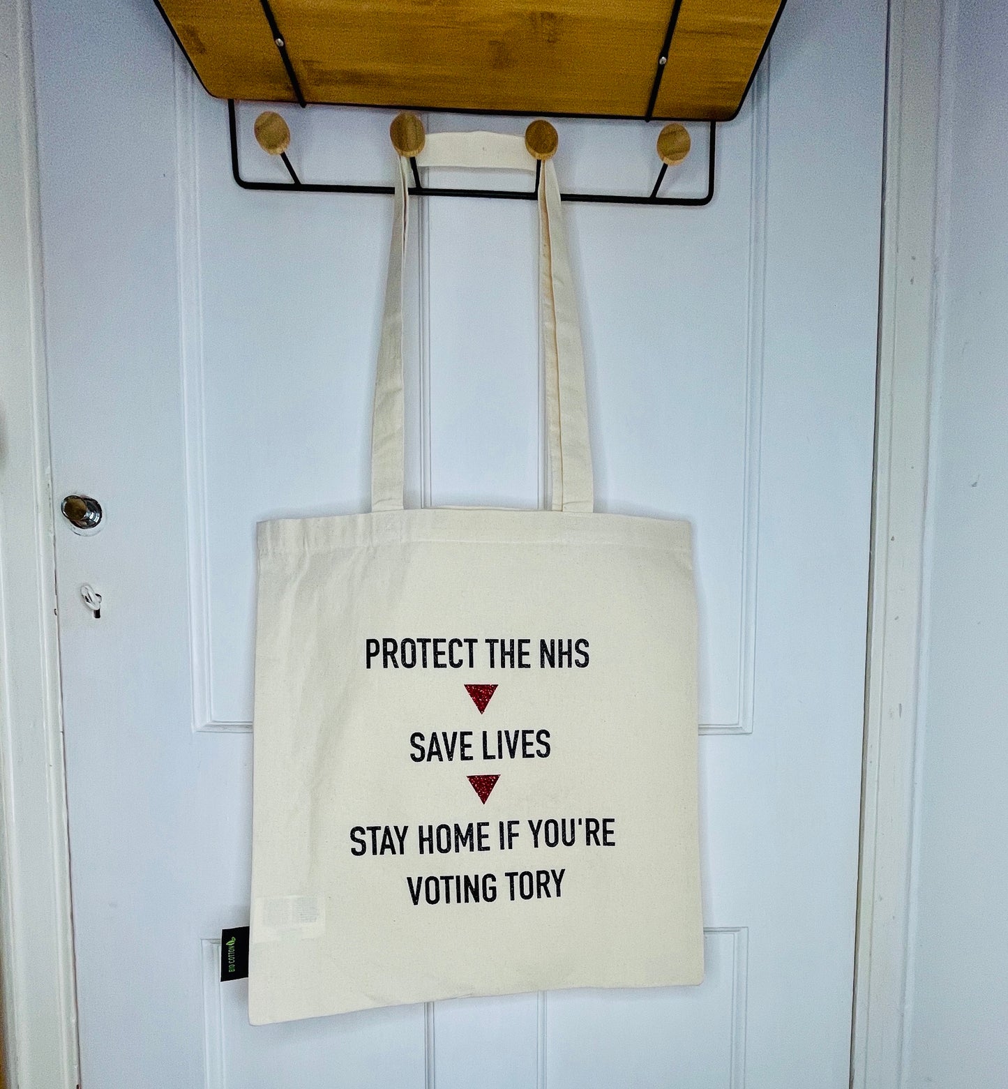 Anti-tory political tote bag