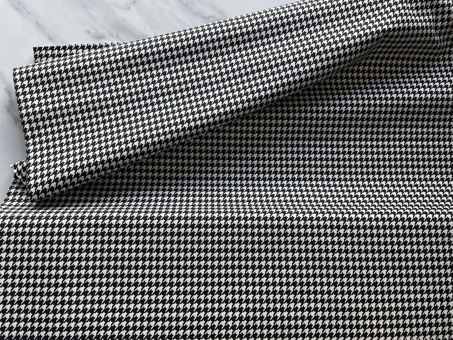Black and white cotton, fabric, Houndstooth fabric, by AGF Studio