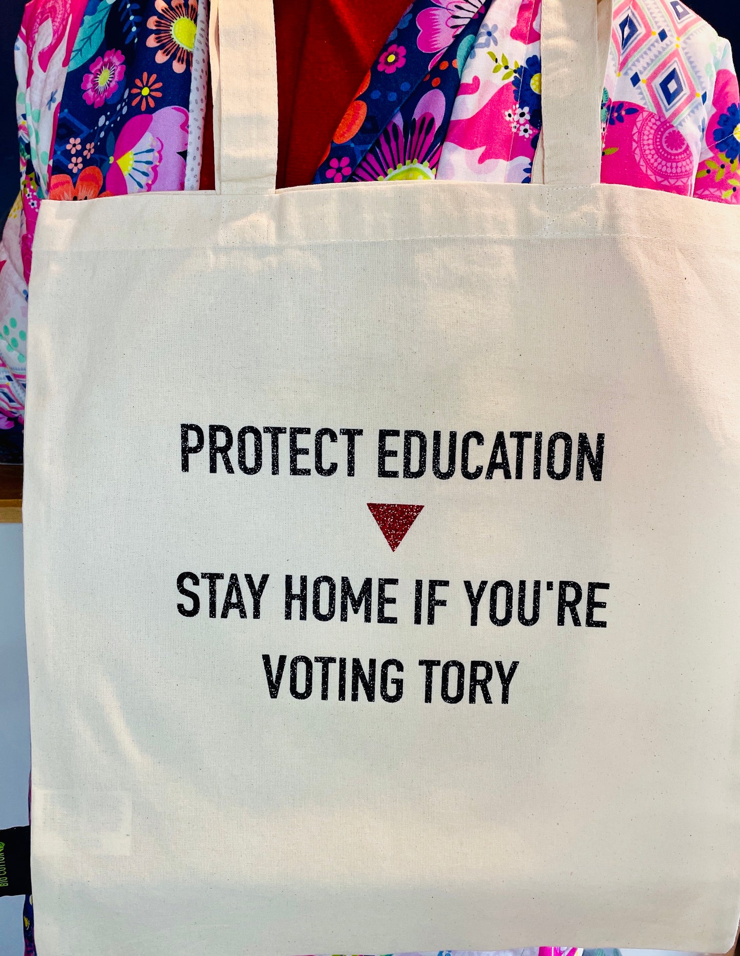 Anti-tory political tote bag, Save education bag