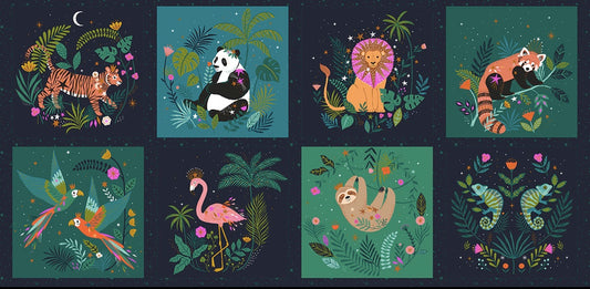 Jungle Luxe, Animal quilting panel from Dashwood Studio