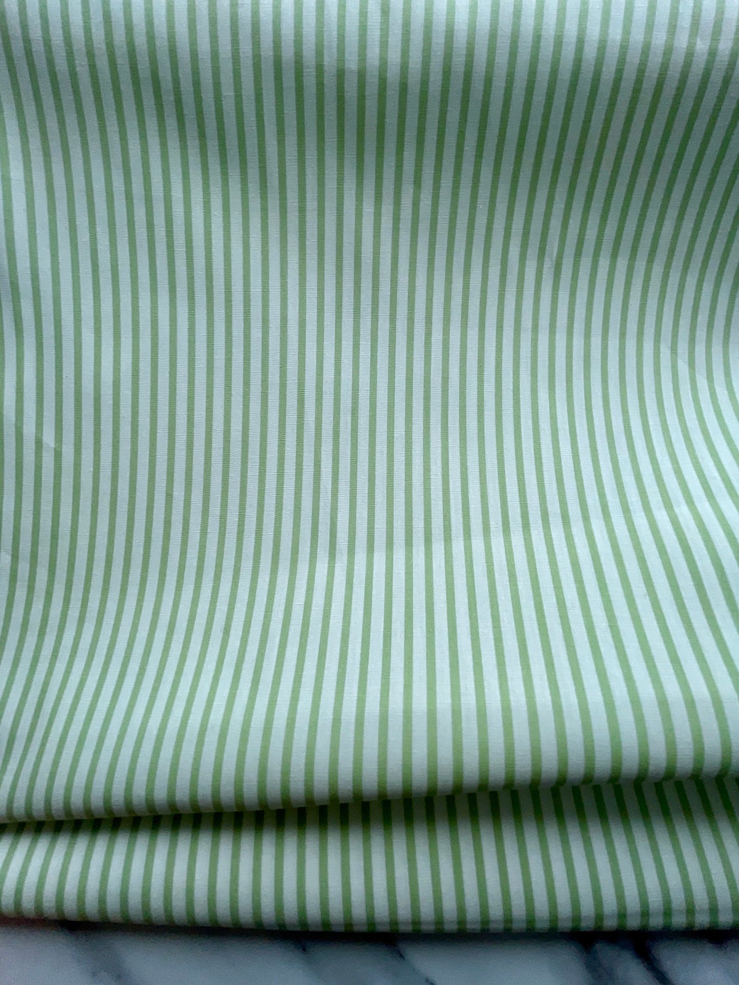 Sage green and white cotton fabric