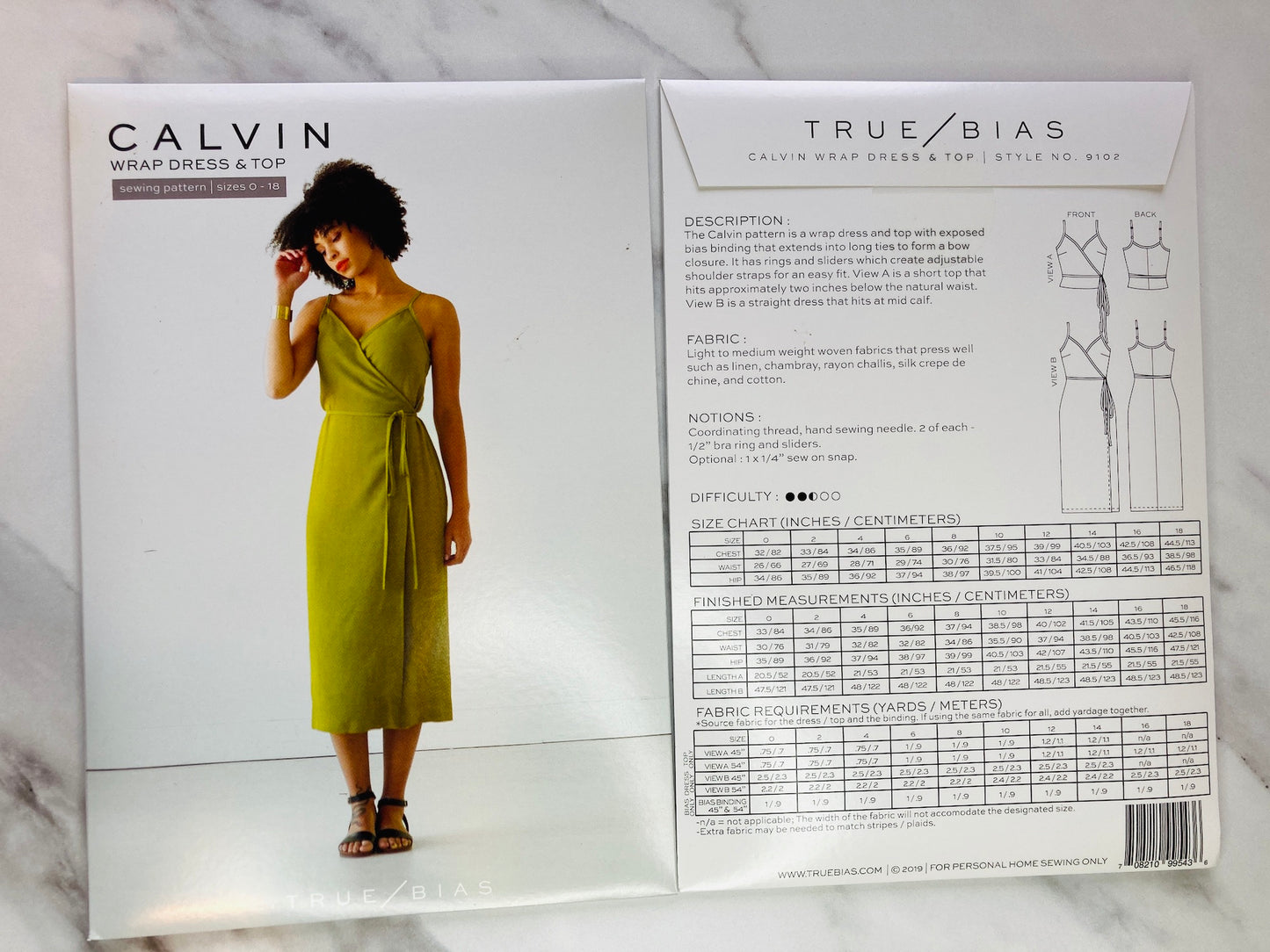 Wrap dress sewing pattern, from True Bias