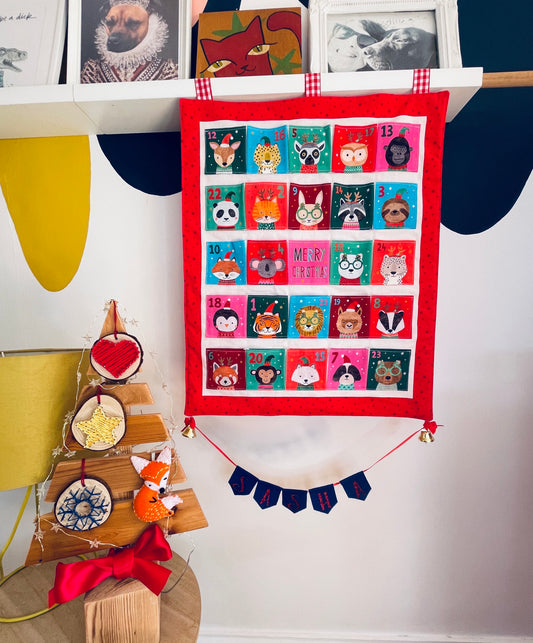 Reusable Christmas advent calendar, Merry Menagerie, Personalised