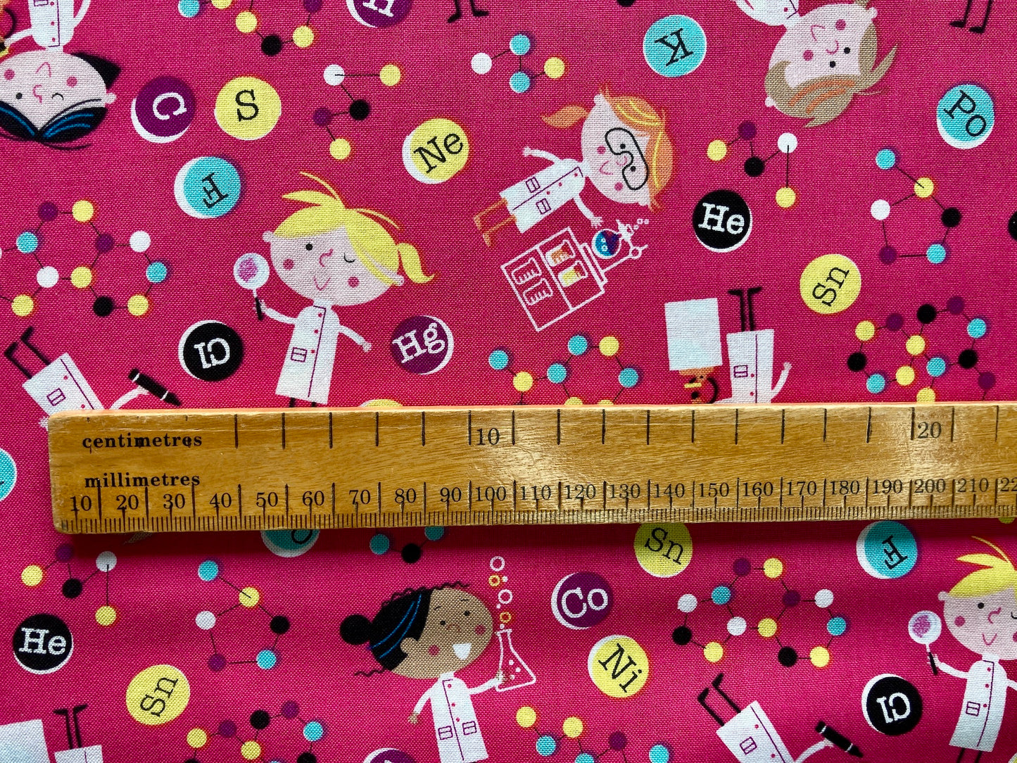 Girls in Science cotton fabric, from Michael Miller