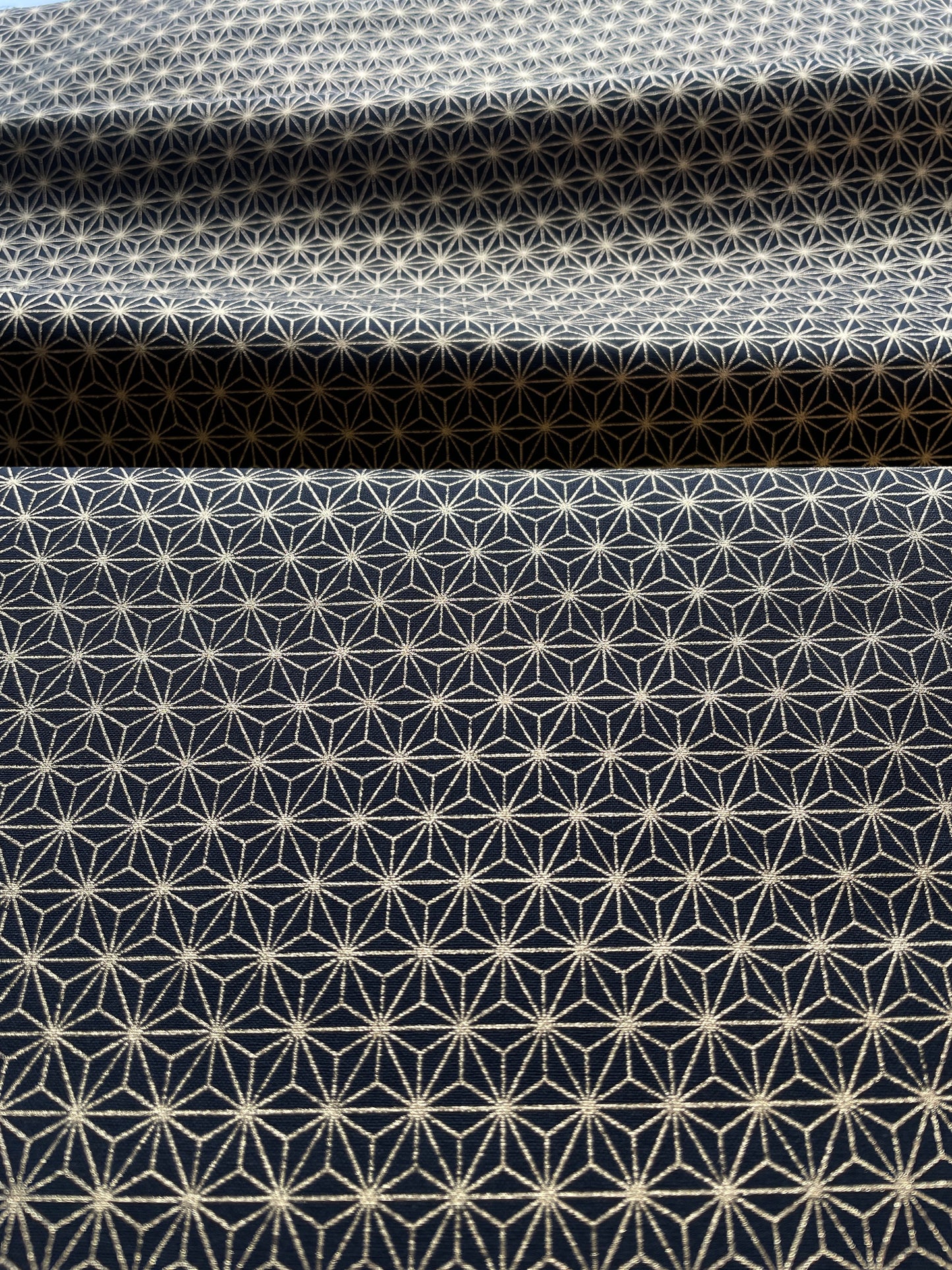 Geometric gold star cotton fabric