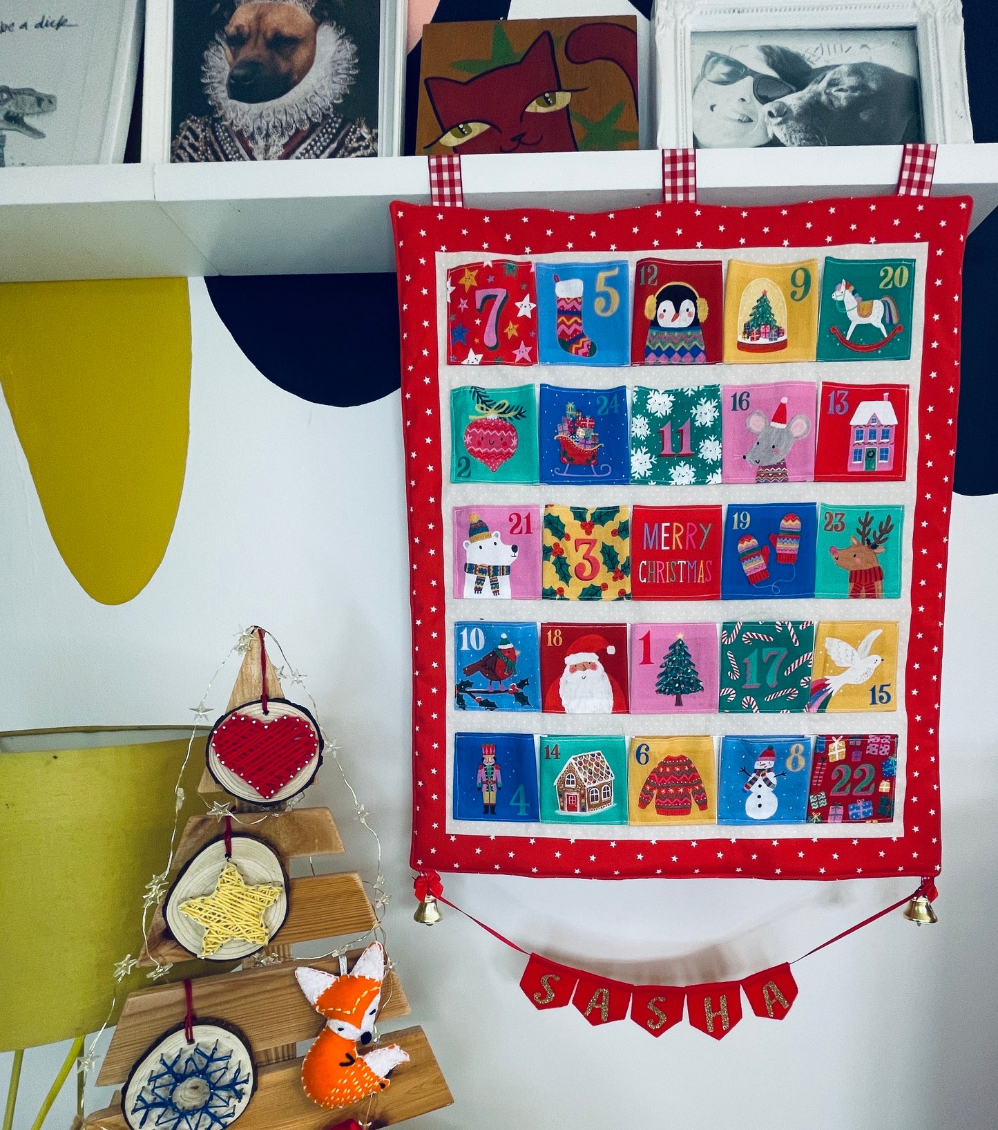 Reusable Christmas advent calendar, Jolly & Bright, Personalised