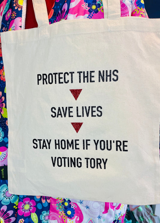 Anti-tory political tote bag