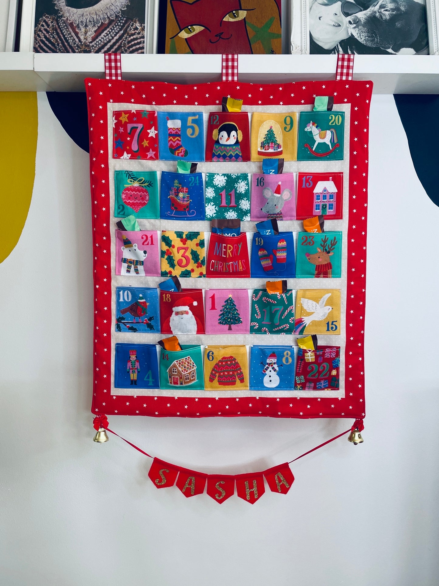 Reusable Christmas advent calendar, Jolly & Bright, Personalised