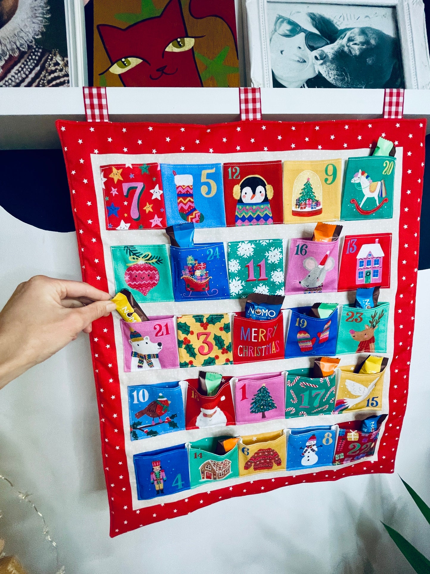 Reusable Christmas advent calendar, Jolly & Bright, Personalised