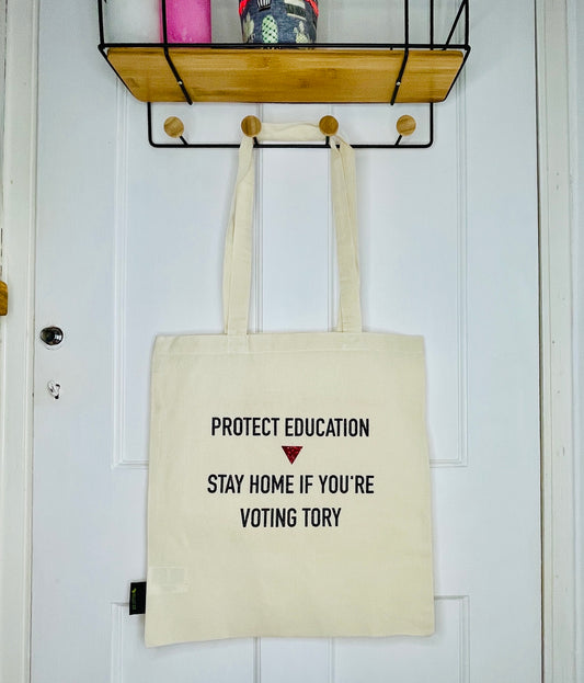 Anti-tory political tote bag, Save education bag