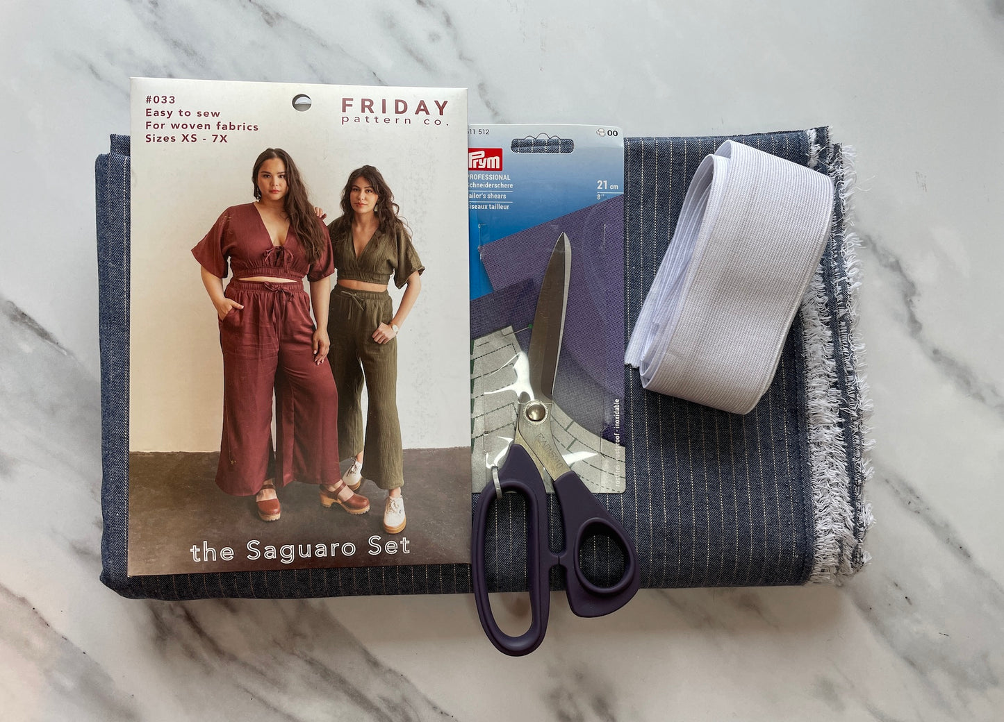 Sewing gift set, suitable for beginners with denim fabric